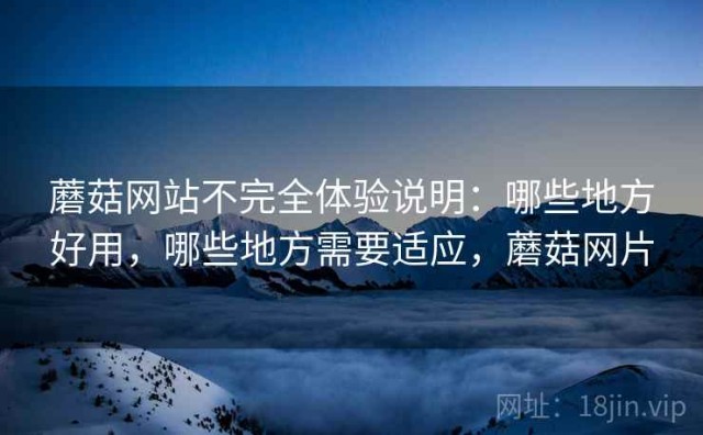 蘑菇网站不完全体验说明：哪些地方好用，哪些地方需要适应，蘑菇网片