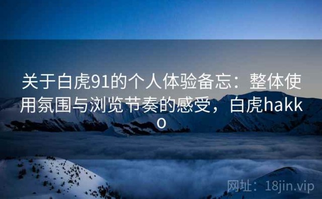 关于白虎91的个人体验备忘：整体使用氛围与浏览节奏的感受，白虎hakko