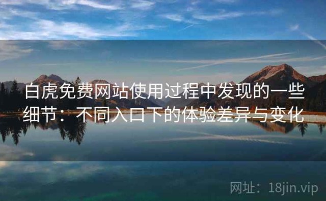 白虎免费网站使用过程中发现的一些细节：不同入口下的体验差异与变化