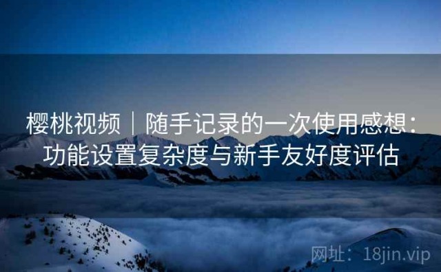 樱桃视频｜随手记录的一次使用感想：功能设置复杂度与新手友好度评估