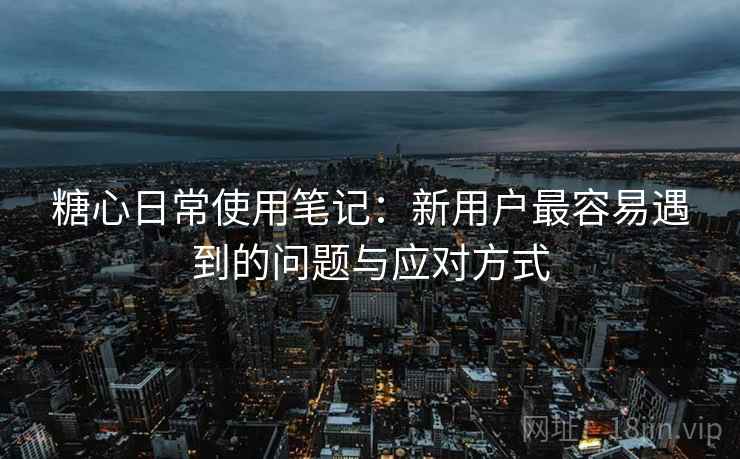 糖心日常使用笔记：新用户最容易遇到的问题与应对方式