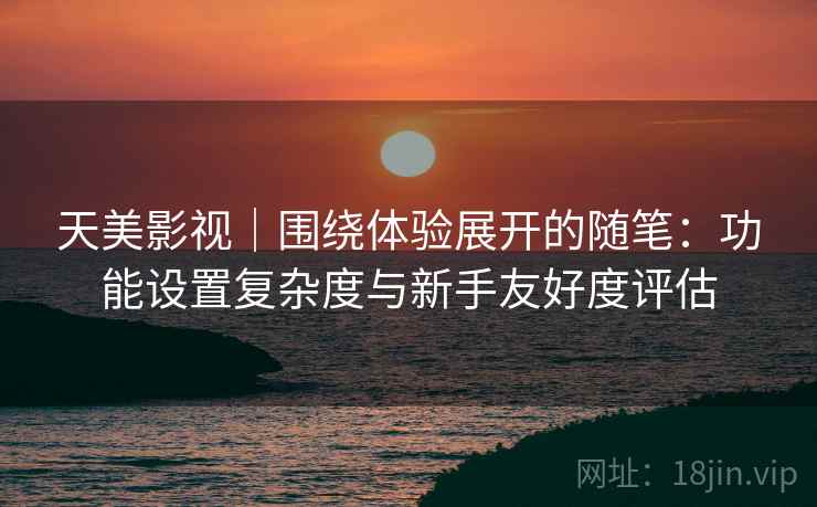 天美影视｜围绕体验展开的随笔：功能设置复杂度与新手友好度评估