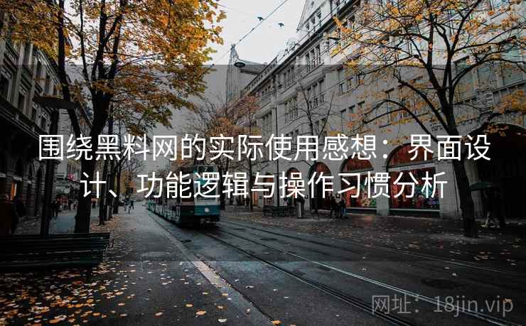 围绕黑料网的实际使用感想：界面设计、功能逻辑与操作习惯分析