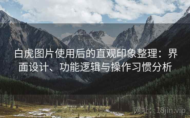 白虎图片使用后的直观印象整理:界面设计、功能逻辑与操作习惯分析 白虎图片使用后的直观印象整理:界面设计、功能逻辑与操作习惯分析